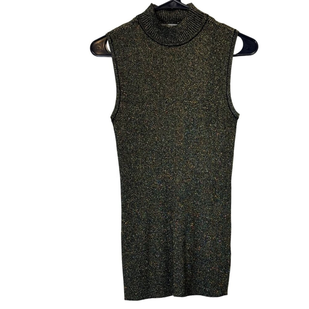 Women Gold | Black Mock Neck Sweater Size :L